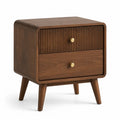Comodino a 2 cassetti in MDF impiallacciato noce marrone 50 x 40 x 60 cm