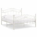 Letto matrimoniale struttura in acciaio curvata bianco 140 x 200 cm