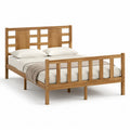 Struttura letto matrimoniale 160 x 200 cm in legno massello rettangolare rovere naturale