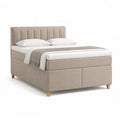 Letto matrimoniale imbottito 160 x 200 cm in poliestere beige