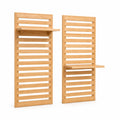 Set di 2 scaffali da parete in bambu massello rettangolari naturale 50 x 15 x 100 cm