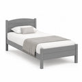 Letto singolo in pino massello grigio con testiera curva 90 x 190 cm