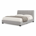 Letto matrimoniale imbottito 160 x 200 cm in poliestere grigio con testiera rettangolare